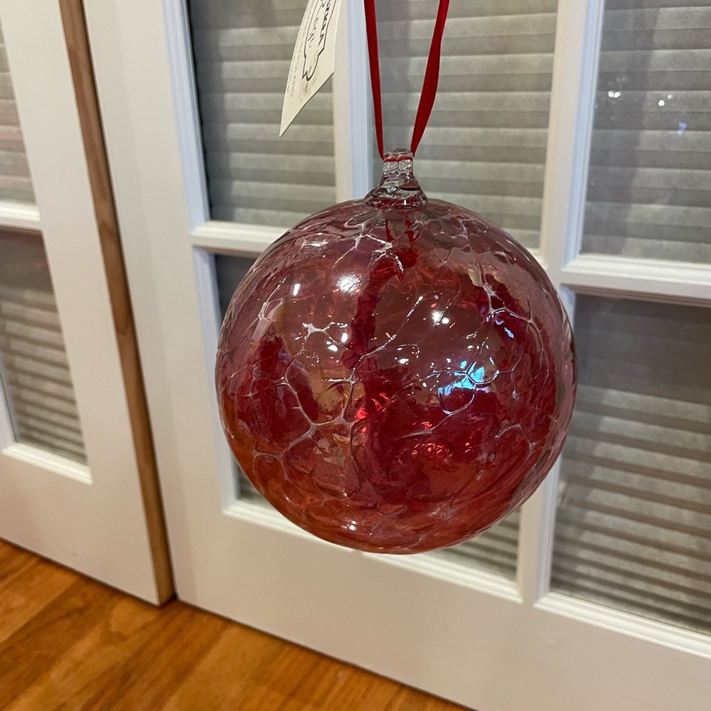 Elegant Raspberry handmade Glass Holiday Ornament